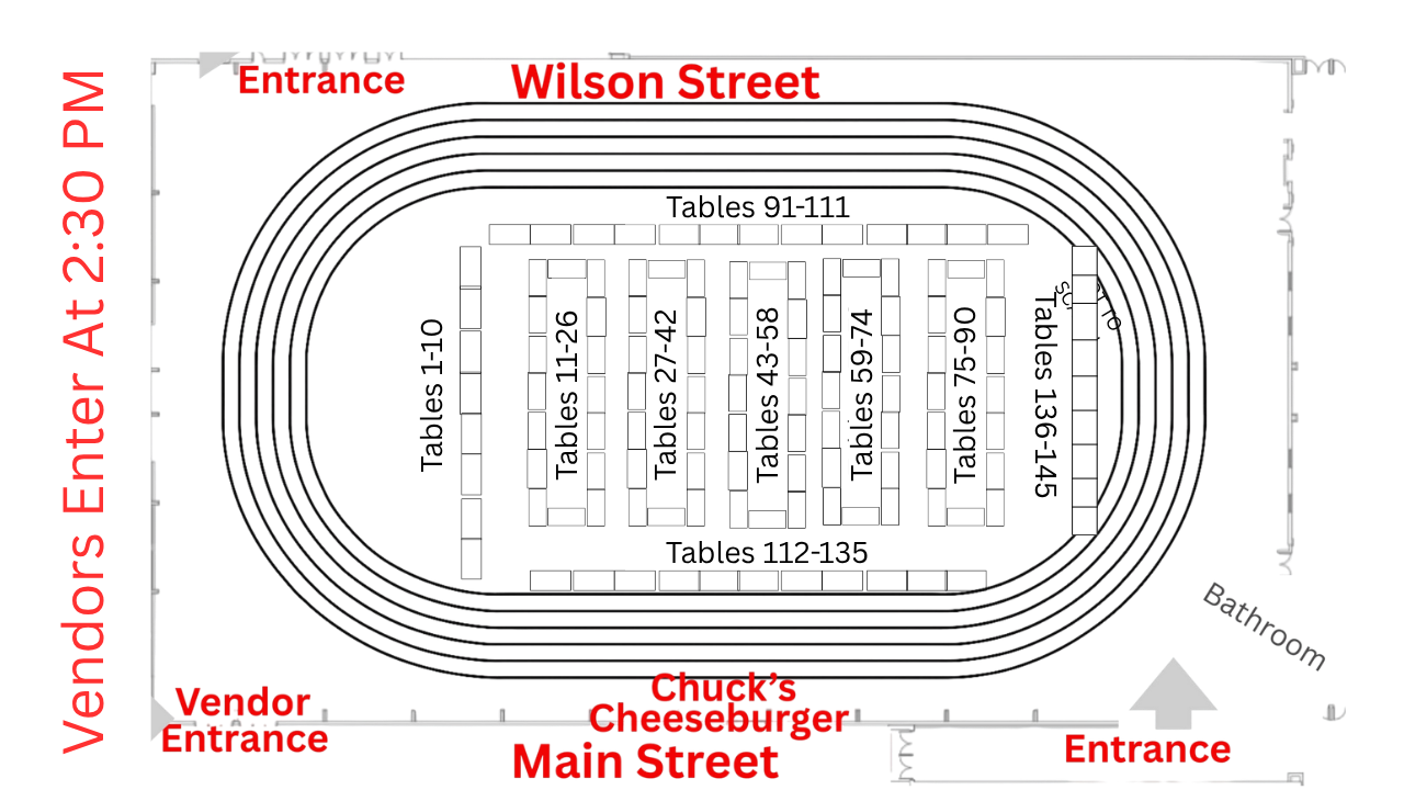 June 12th Card Show Floor Plan — Batavia High School Field House